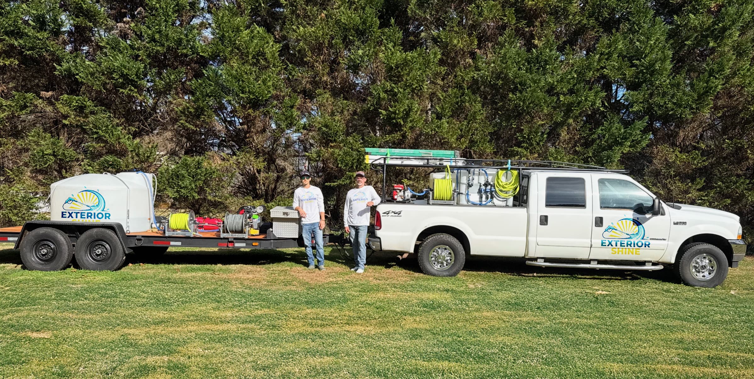 Exterior Shine pressure washing trucks and team